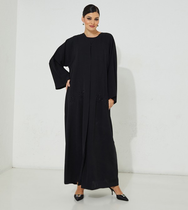 Hand Embroidered Flared Abaya