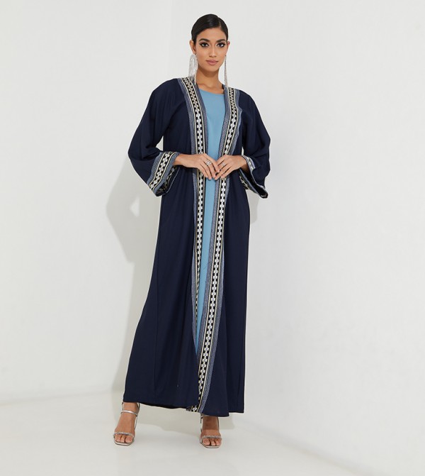 Embroidered Ocassional Abaya with Inner Dress