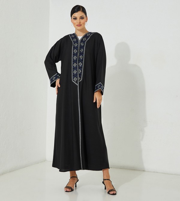 Buy Roza Abaya Embroidered Ocassional Abaya In Black | 6thStreet UAE