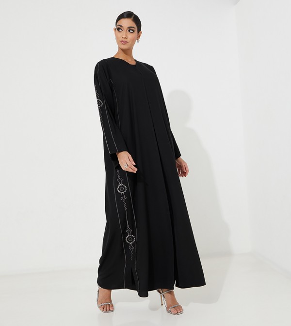 Embroidered Flared Abaya