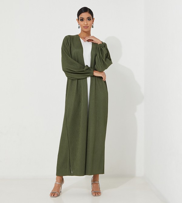 Crinkle Textured Casual Abaya