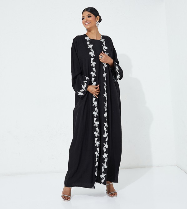Embroidered Long Sleeves Casual Abaya