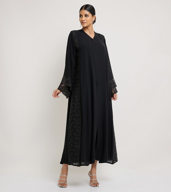 Stone Embellished Long Sleeves Abaya