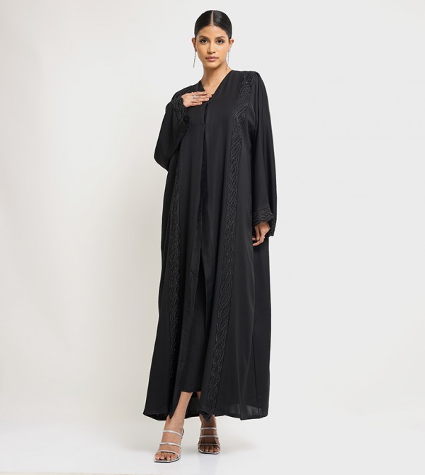 Hand Embellished Flared Abaya