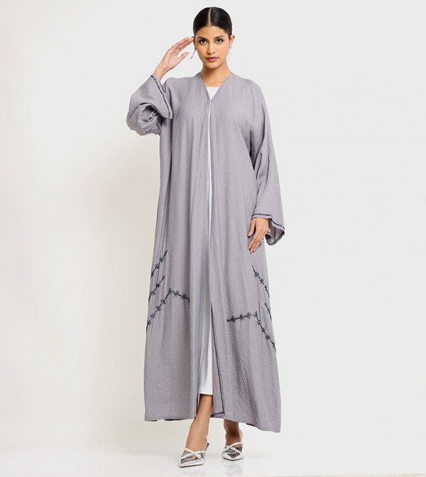 Stone Embellished Long Sleeves Abaya