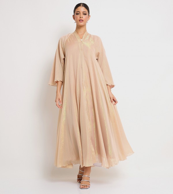 Textured 3/4 Sleeves Abaya