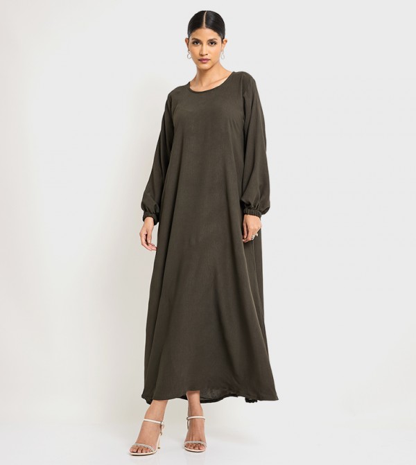 Textured Long Sleeves Casual Abaya