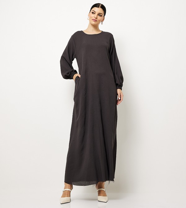 Textured Pocket Detail Abaya