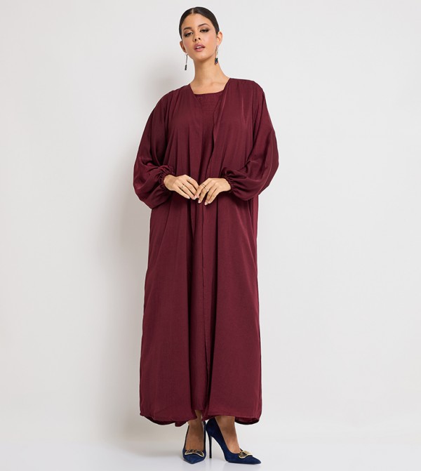 2-Piece Long Sleeves Open Abaya