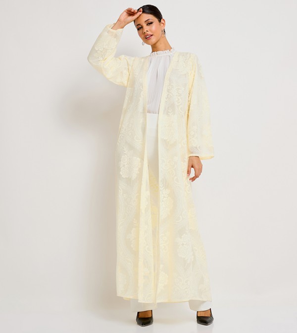 Embroidered Long Sleeves Open Abaya