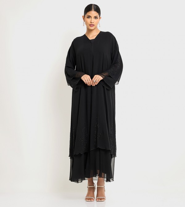 Stone Embellished Long Sleeves Abaya