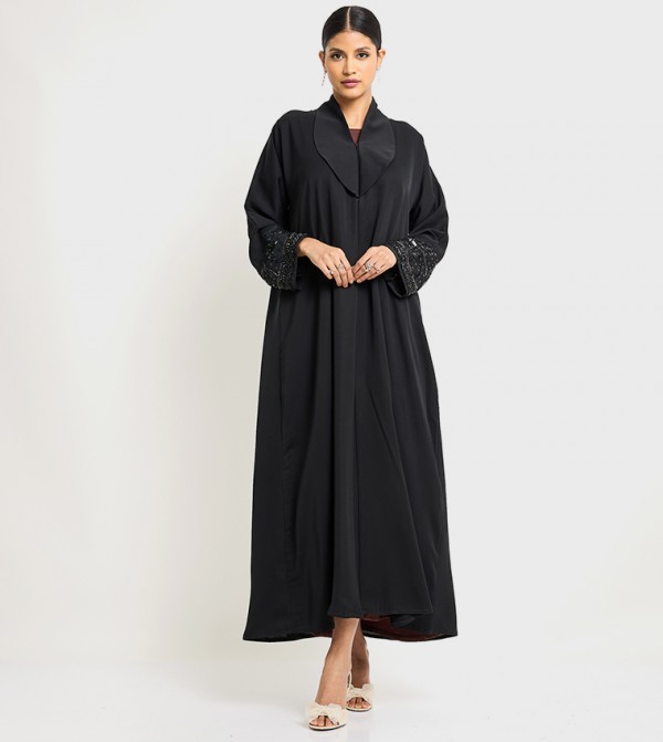 Stone Embellished Long Sleeves Abaya