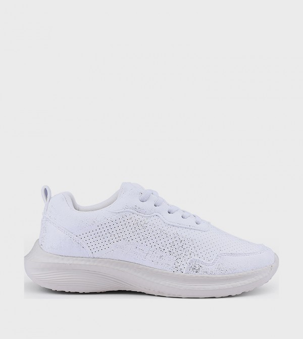 Perforated Lace Up Casual Shoes