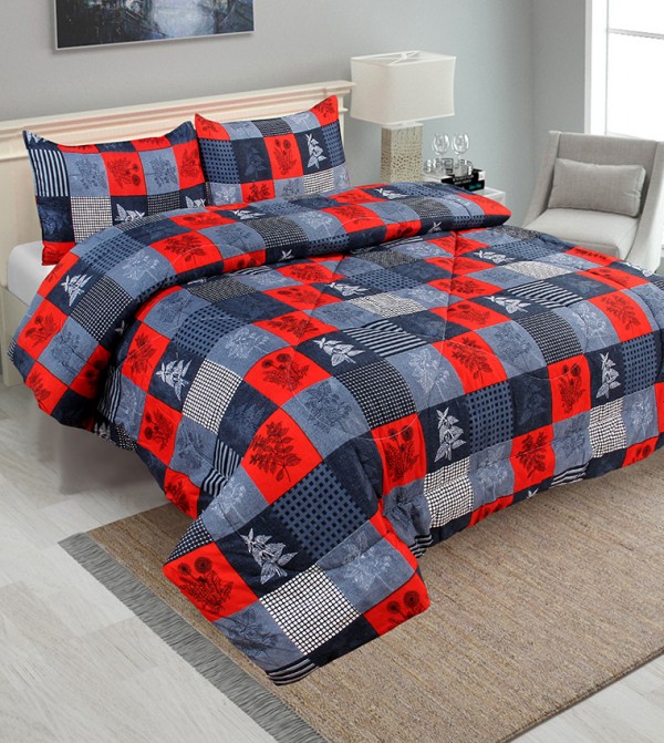 Buy HIS & HERS 3 Piece King Size Floral Comforter Set 420 GSM 190x210