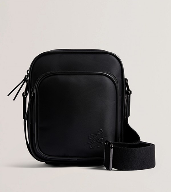 NELVIN Logo Detail Zippered Crossbody Bag