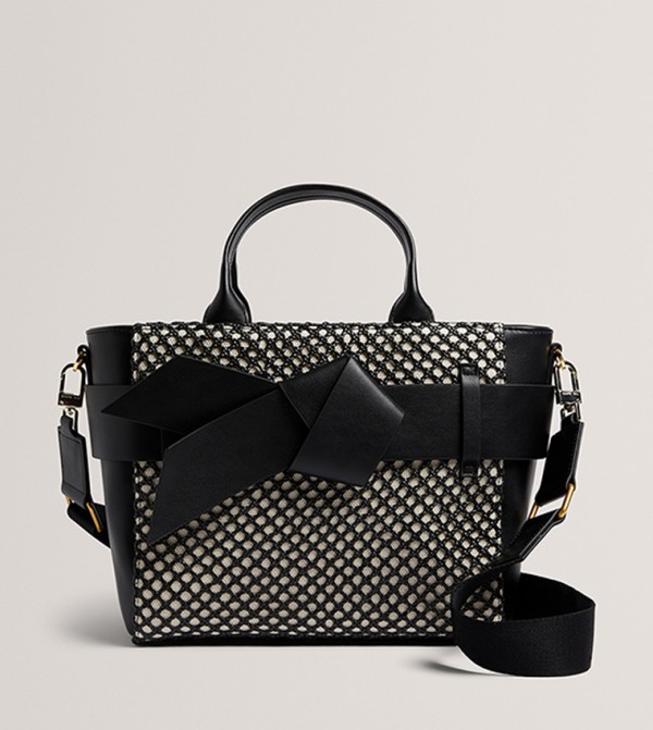 JEESA Bow Detail Canvas Mini Tote Bag
