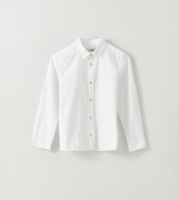 Buy LC Waikiki Boy's Basic Solid Long Sleeves Shirt In White ...