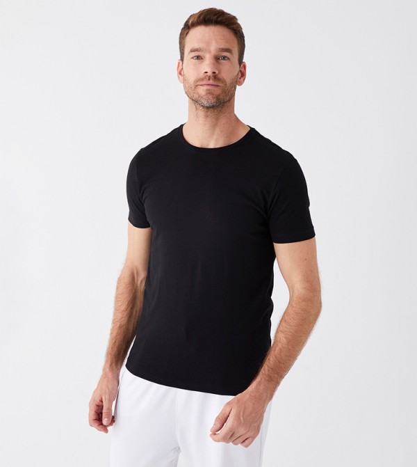Solid Crew Neck Short Sleeves T-Shirt