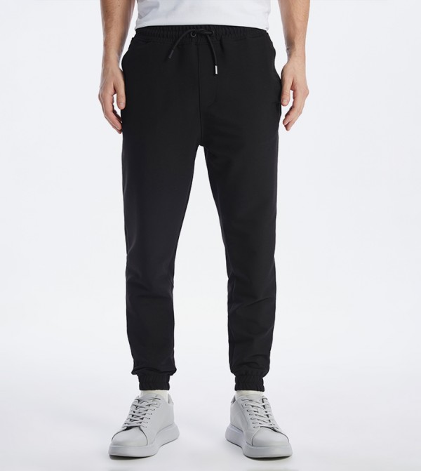 Solid Drawstring Waist Joggers