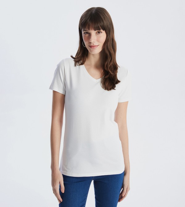 Solid V-Neck T-Shirt