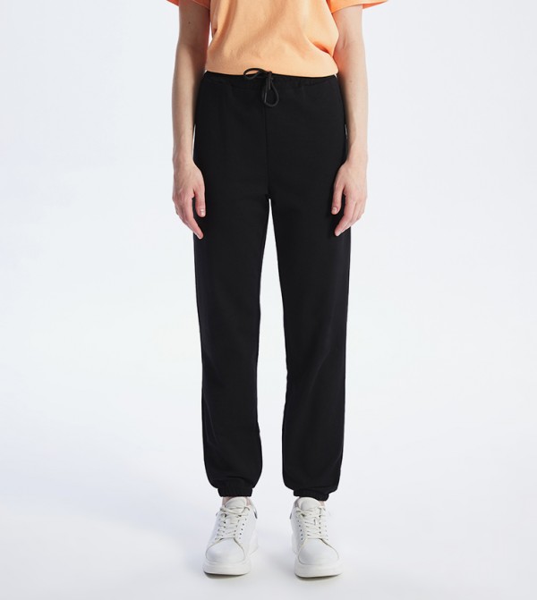 Solid Drawstring Waist Joggers
