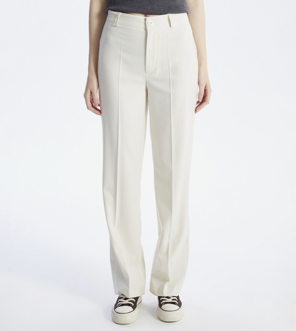 Solid Bell-Bottoms Trousers