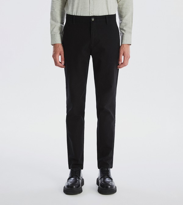 Slim Fit Linen Blended Trousers