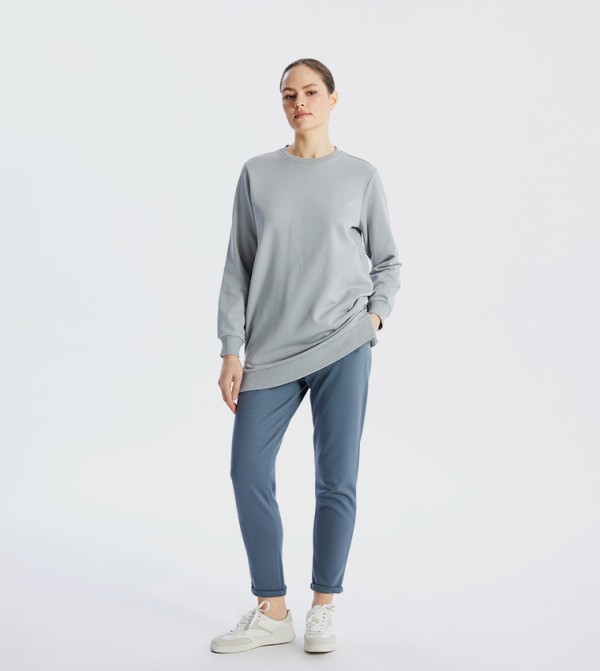 Solid Drawstring Waist Sweatpants