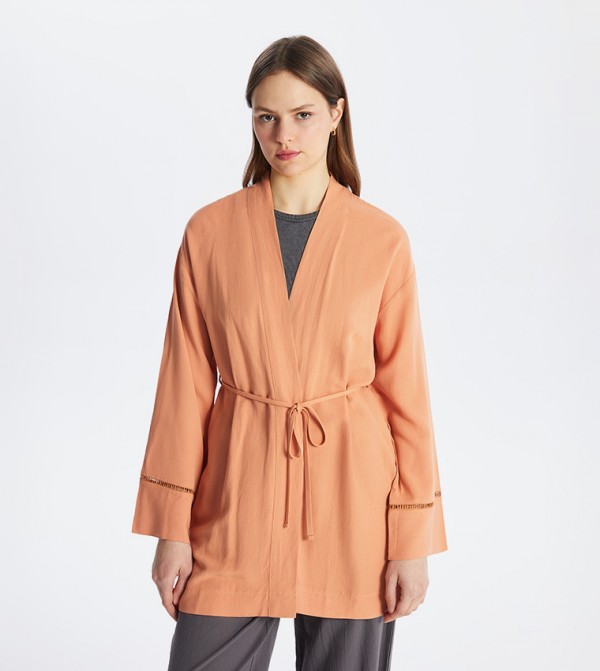 Shawl Collar Solid Oversized Kimono