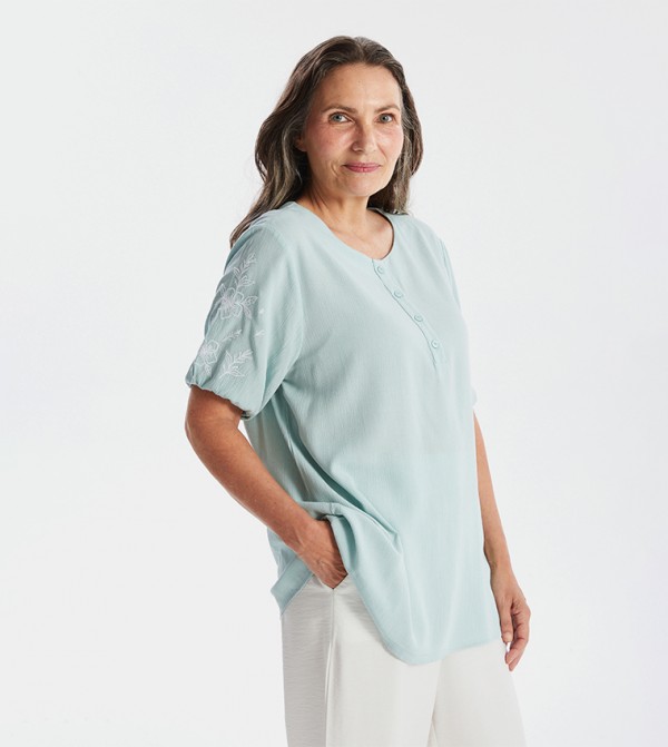 Embroidered Long Sleeves Top