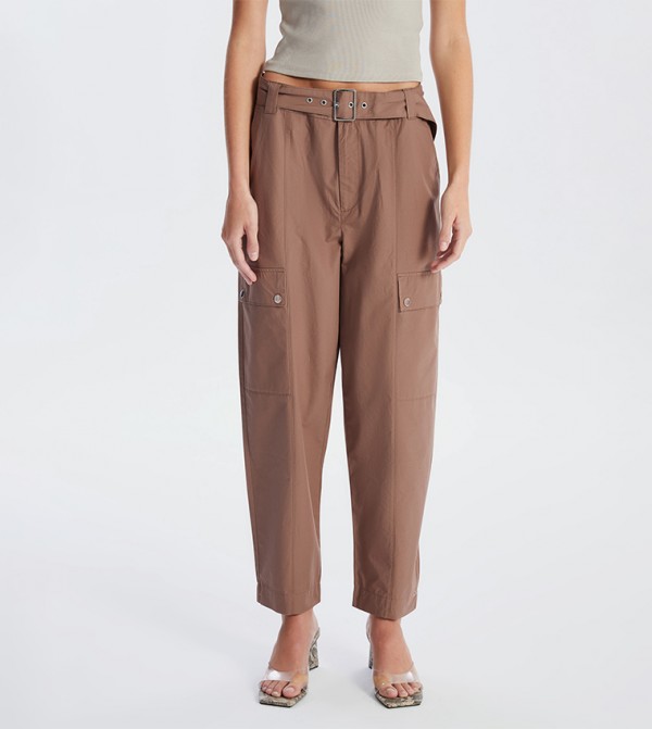 Belted Slim Fit Cargo Pants