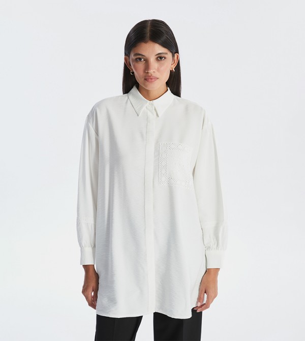 Solid Oversized Shirt Tunic