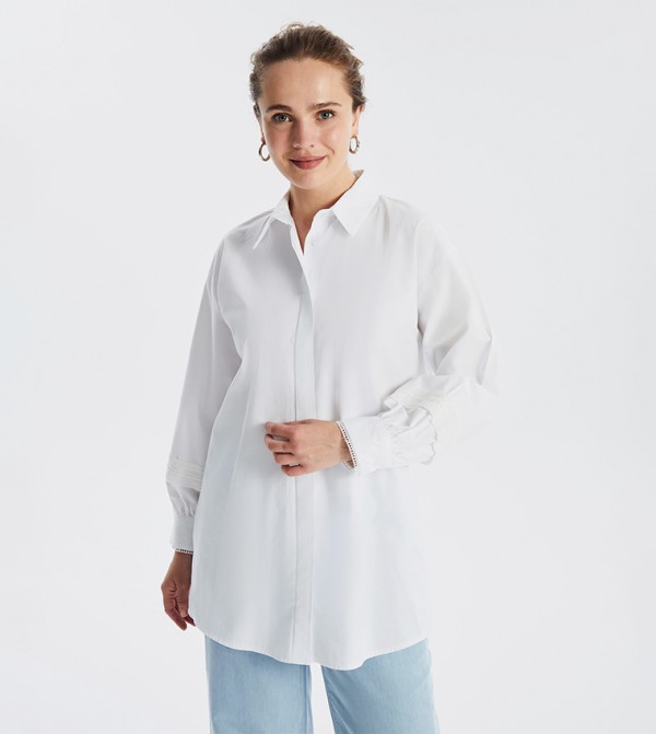 Solid Oversized Shirt Tunic