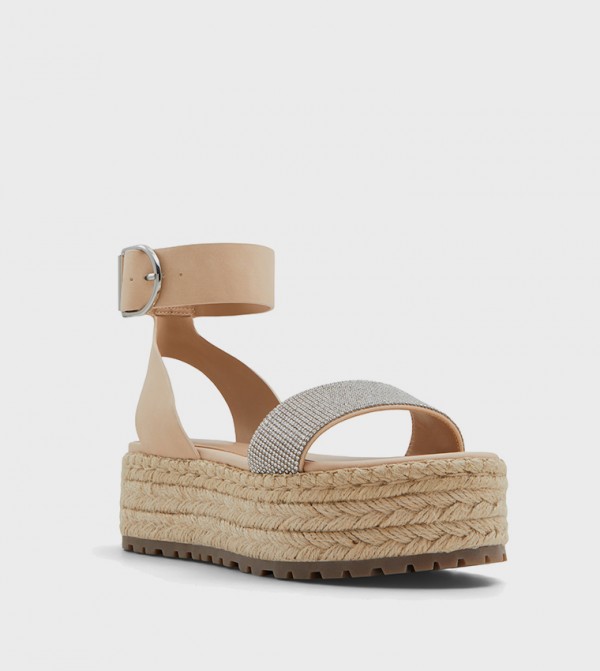 SANDRIINE Ankle Strap Platform Espadrilles Sandals