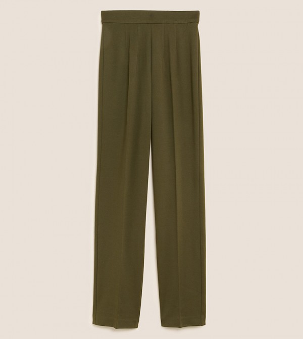 Jersey Straight Leg Trousers with Stretch