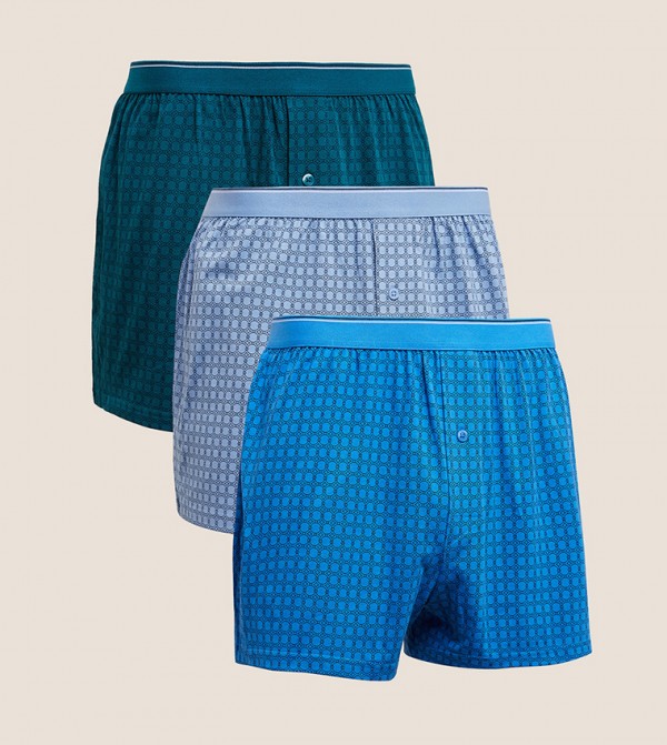 Buy Marks & Spencer Pack Of 3 Fan Print Wb Boxers In Multiple Colors