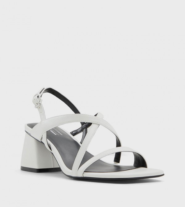 SHAYNAA Ankle Strap Block Heel Sandals