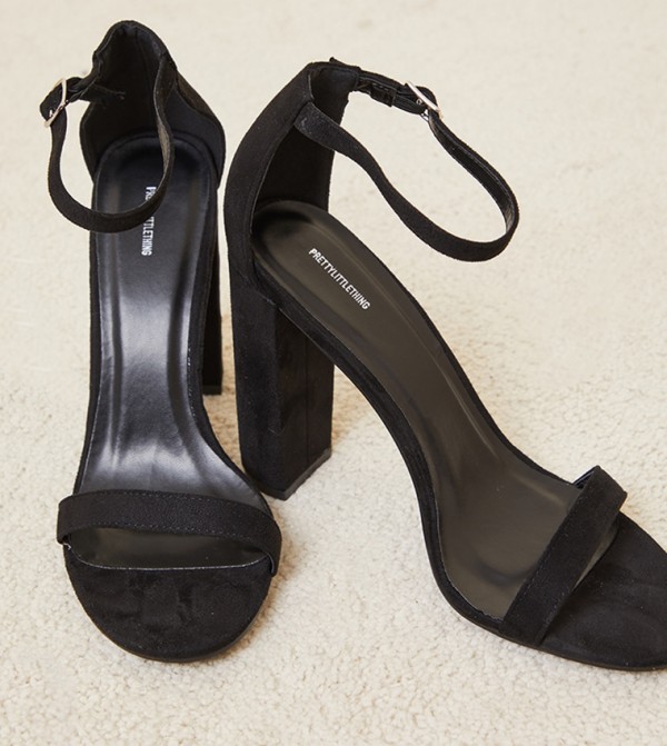 May Faux Suede Block Heeled Sandals