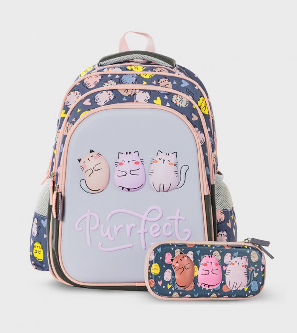 16" School Bag with Pencil Case - Purrfect
