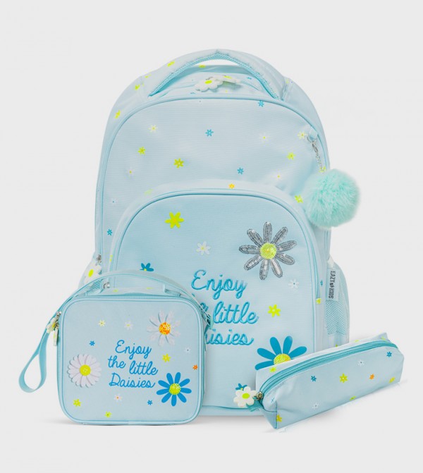 3-Piece 17" School Bag with Lunch Bag and Pencil Pouch - Little Daisy