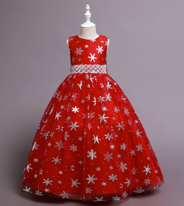 Snow Flakes Long Maxi Dress