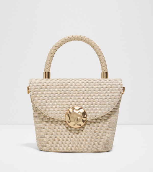 SOLETTA Raffia Top Handle Bag