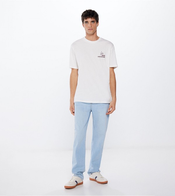 Washed Straight Fit Jeans
