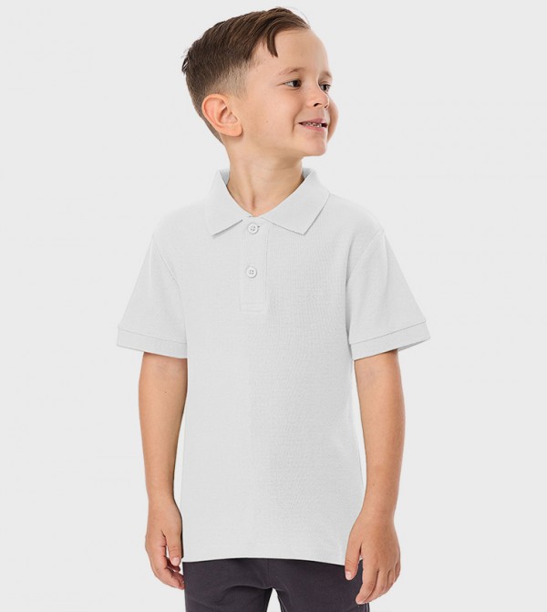 Textured Short Sleeves Polo T-Shirt