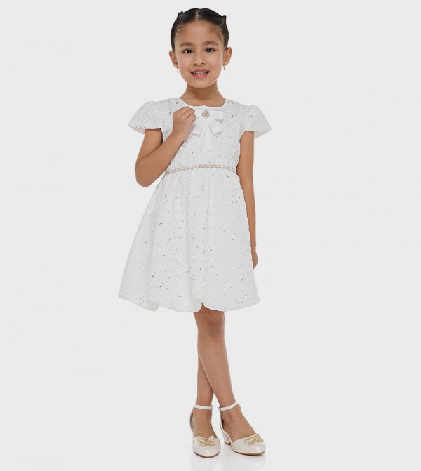 Textured Fit and Flare Dress