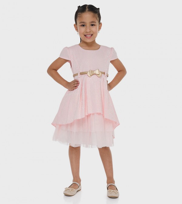 Jacquard Tulle Layered Party Dress