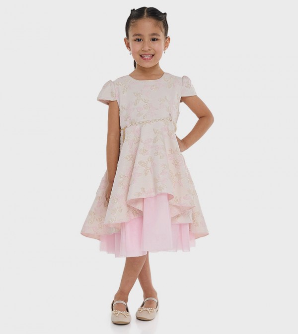 Jacquard Tulle Layered Party Dress