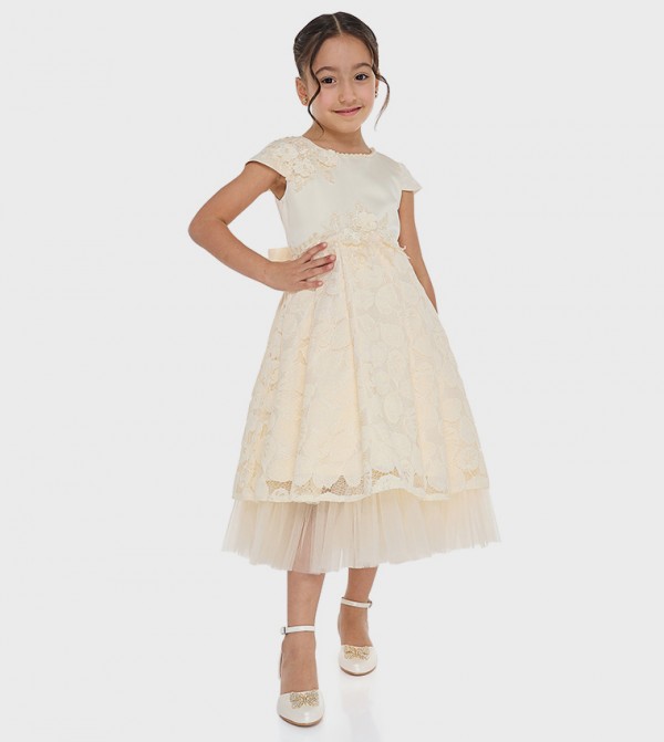 Lace Cap Sleeves Party Dress