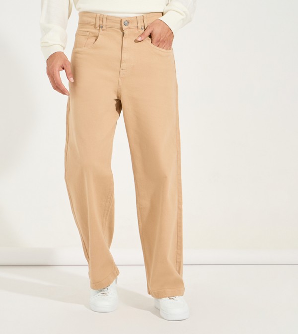 5-Pocket Washed Straight Fit Jeans