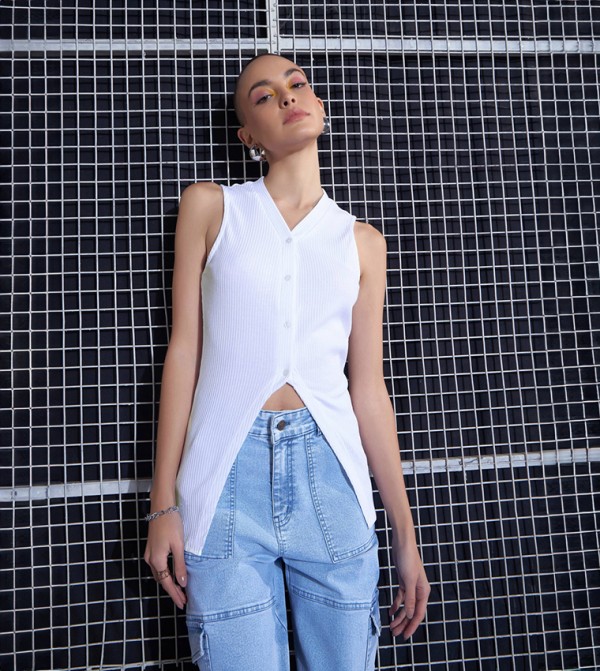 Ribbed Sleeveless Top